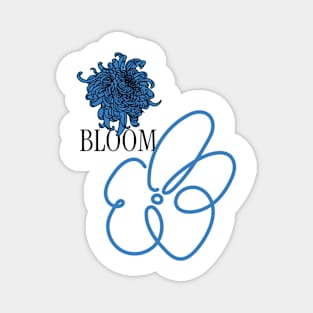 Bloom | blue flower peony Magnet