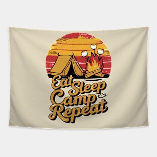 Eat Sleep Camp Repeat. Camping Tapestry