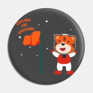 Cute tiger astronaut Pin