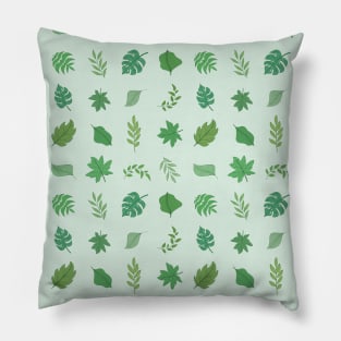 Little Leaves Pattern, Green Drawings Pillow