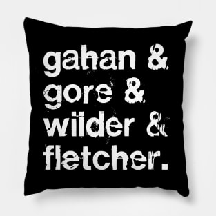 Depeche Mode Names List Design  / Grunge Faded Style Pillow