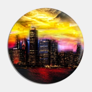 Skyline by Night Pin