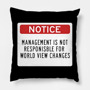 Management is Not Responsible for World View Changes Pillow