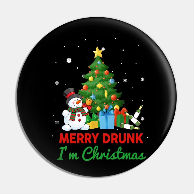 Merry Drunk I_m Christmas Holiday Pin by Dunnhlpp