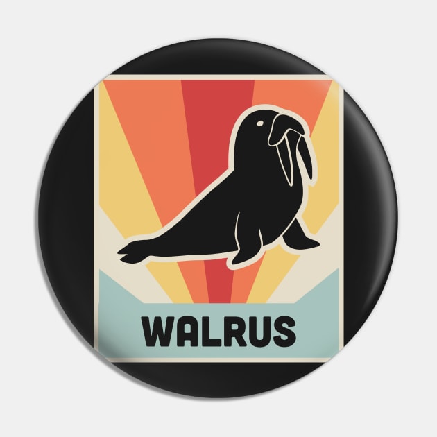 WALRUS - Vintage 70s Style Poster Pin by MeatMan