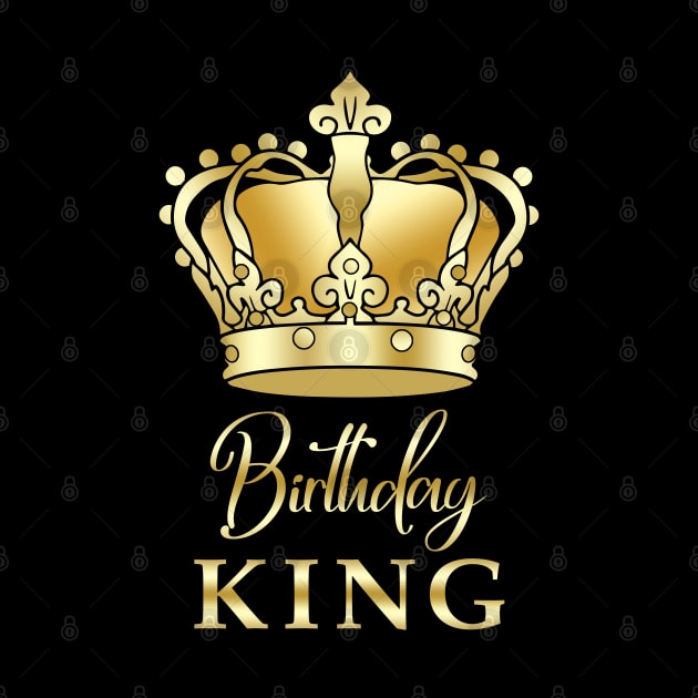 Birthday King Gold Crown T-Shirt Prince Princess King Queen Crown For Boys And Men Gift by sofiartmedia