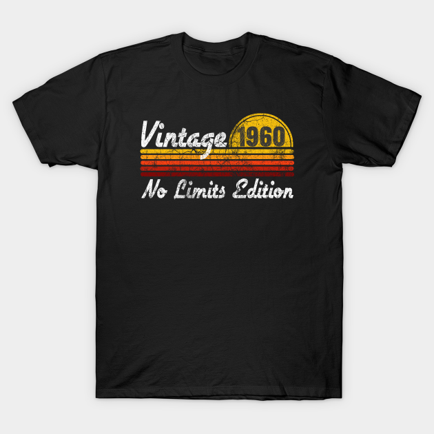 Discover Vintage 1960 Birth Year Born Retro Style Graphic - 1960 Birthday - T-Shirt