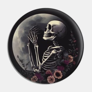 skeleton on the moon Pin