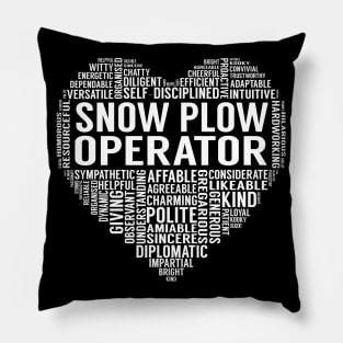 Snow Plow Operator Heart Pillow