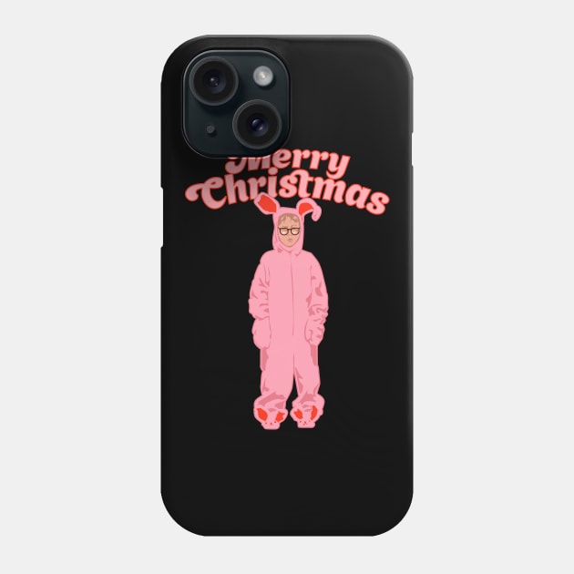 Merry Christmas - Ralphie Pink Bunny Costume - Funny Graphic Phone Case by ChattanoogaTshirt