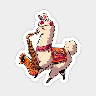 Llama saxophone lover Magnet