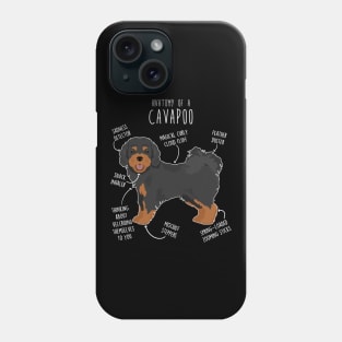 Black and Tan Cavapoo Dog Anatomy Phone Case