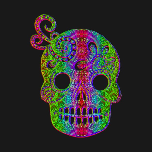 Rainbow candy skull by indusdreaming