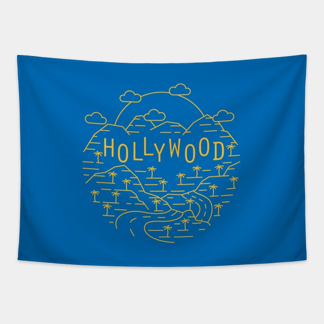 Hollywood - Golden State Yellow Tapestry by AlexGDavis