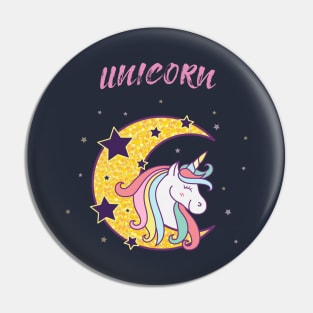 Unicorn On The Moon Pin