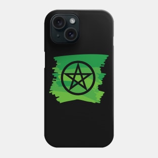 Pagan Pentagram Green Paint Witch Magick Phone Case