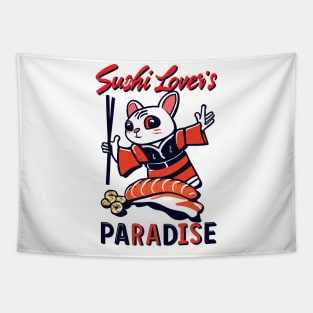 Sushi Lovers Paradise Japan - Vintage Food Art Tapestry