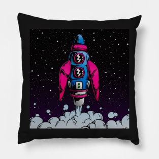 Rocket in space Pillow