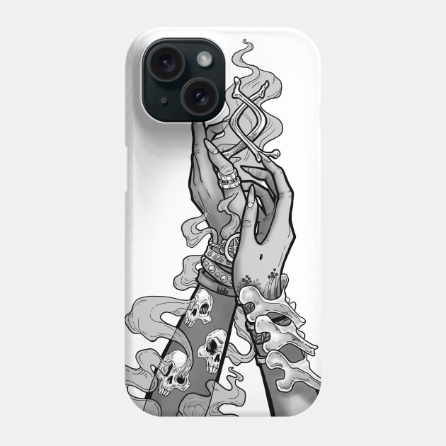 Hands of the Witch. Gray tones Phone Case by bigdipper