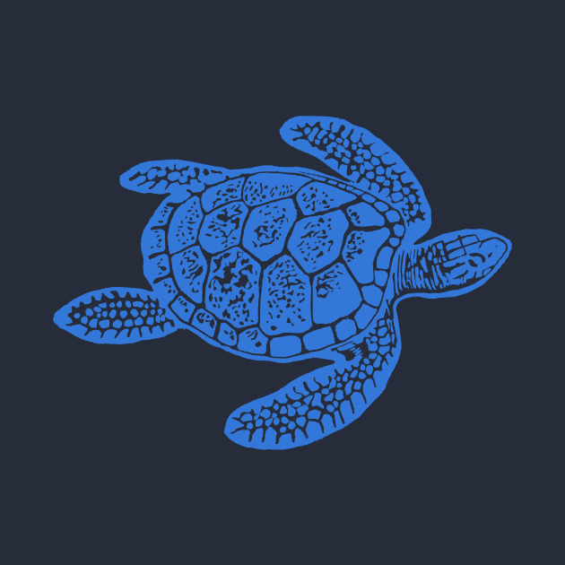 Blue Honu Sea Turtle by Gregorous Design