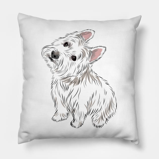 Rylie the Westie Pillow by MichellePhong