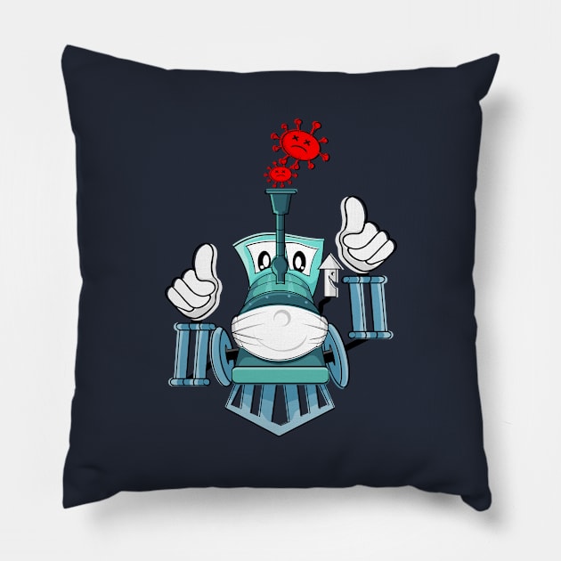 train wearing mask for toddler gifts Pillow by osvaldoport76