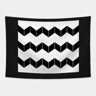 Abstract geometric pattern - zigzag - black and white. Tapestry