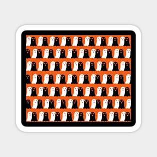 Cute Halloween Ghosts - Black and Orange Magnet