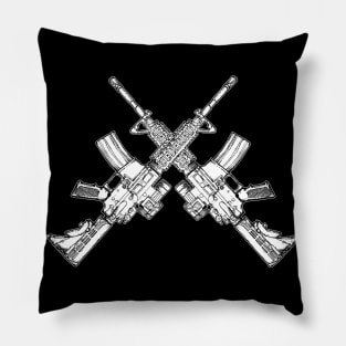 Crossing deadly m4 rifles Pillow