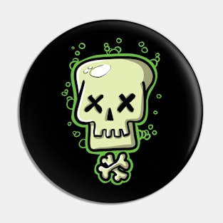 Toxic Skull Green Pin