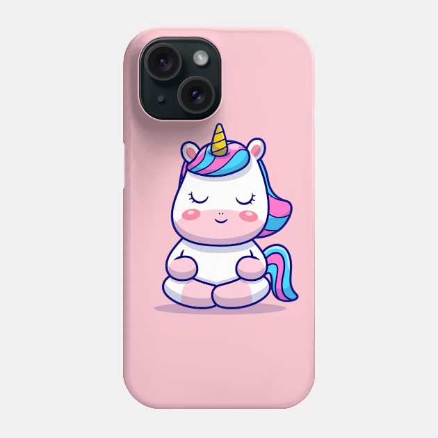 Cute Unicorn Meditation Phone Case by Catalyst Labs