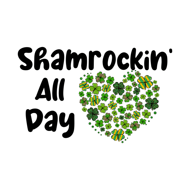 Shamrockin' All Day Heart Clovers by SpringDesign888