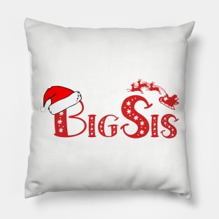 Christmas Family Name "Big Sis" Photo Design Shirt Pillow