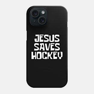 jesus saves hockey Phone Case