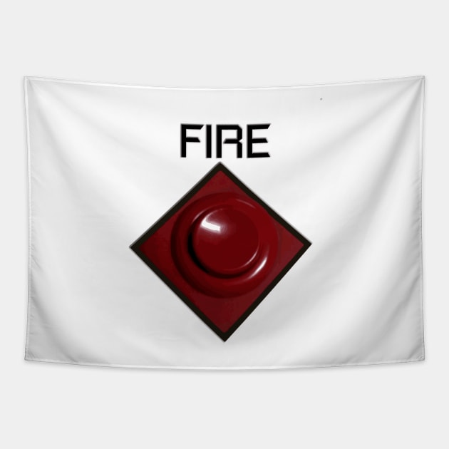 Fire! Arcade Button Shirt Tapestry by arcadeheroes