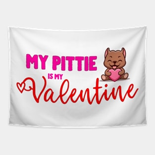 My Pittie is my Valentine Tapestry