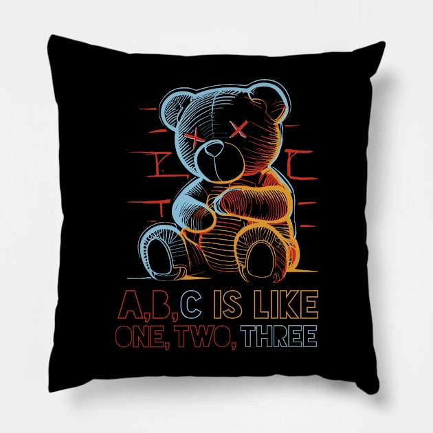 NEON TEDDY BEAR Pillow by madeinchorley