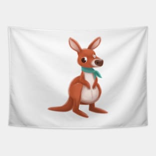 Cute Kangaroo Drawing Tapestry