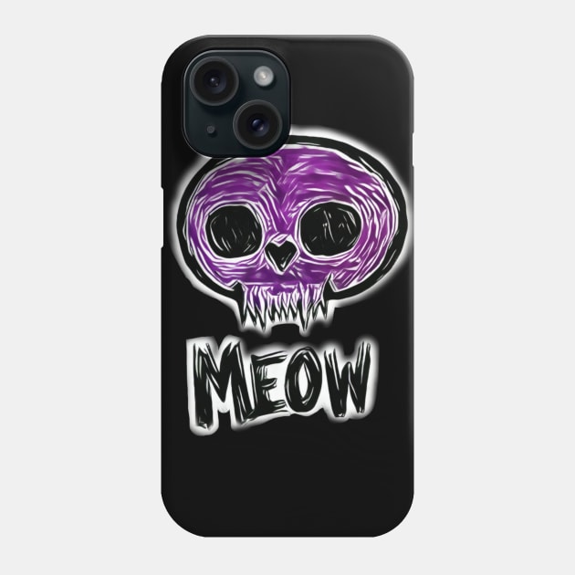 Kitty Skull Meow Phone Case by Mishi