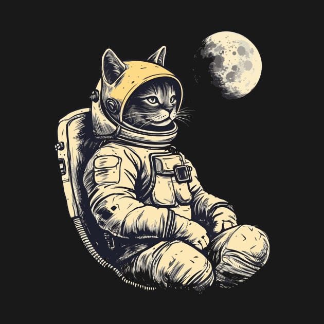Moonlit Space Cat by Purrestrialco
