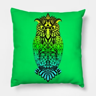 mexican owl in wise pattern ecopop Pillow
