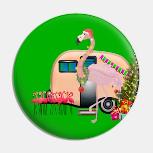 christmas santa claus flamingo Pin