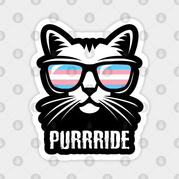 Transgender Pride Flag Cat Purrride Magnet by BrightGift