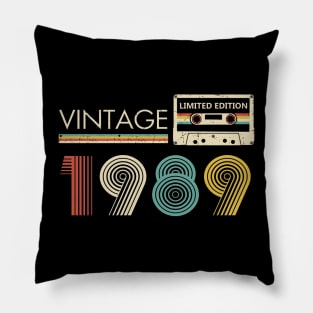 34th Birthday Vintage 1989 Limited Edition Cassette Tape Pillow