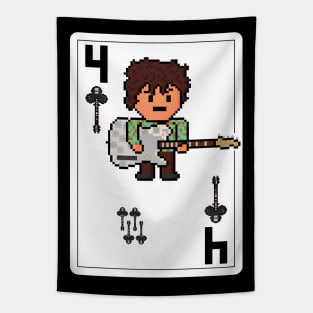 Pixelrockstars Four of Clubs Playing Card Tapestry