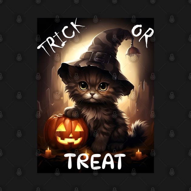 Trick Or Treat Halloween Cat by Obotan Mmienu