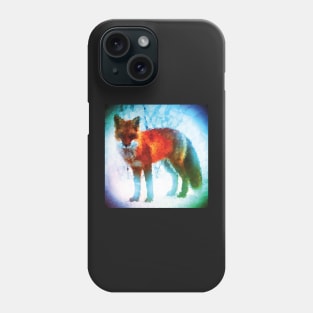 Low poly style Winter Fox Phone Case