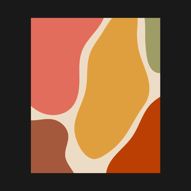 Minimal Modern  Abstract Shapes Pink and Orange Stone Pattern by zedonee