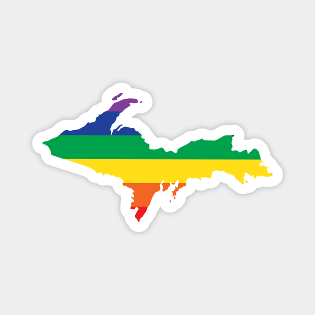 Upper Peninsula Rainbow LGBTQ Gay Pride Magnet by DoctorWatsonDesigns