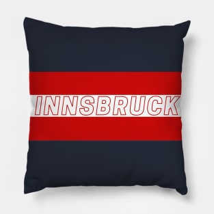 Innsbruck City in Austria Flag Colors Stripes Pillow